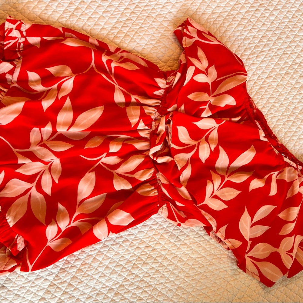 Pink Lily Red and White Dress